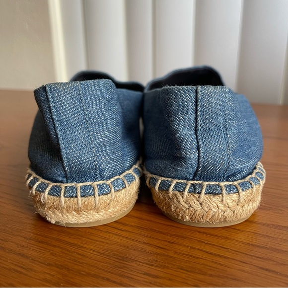 Tory Burch Color Block Espadrille Flats Denim Chambray/Navy Size 9 - Picture 6 of 16